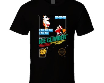 Ice Climber Retro Nes Box Art Video Game T Shirt