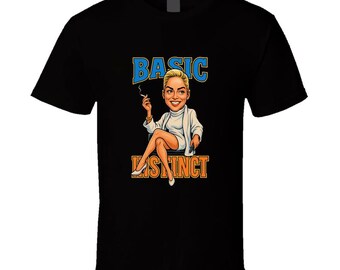 Basic Instinct Sharon Stone Retro Movie Caricature T Shirt