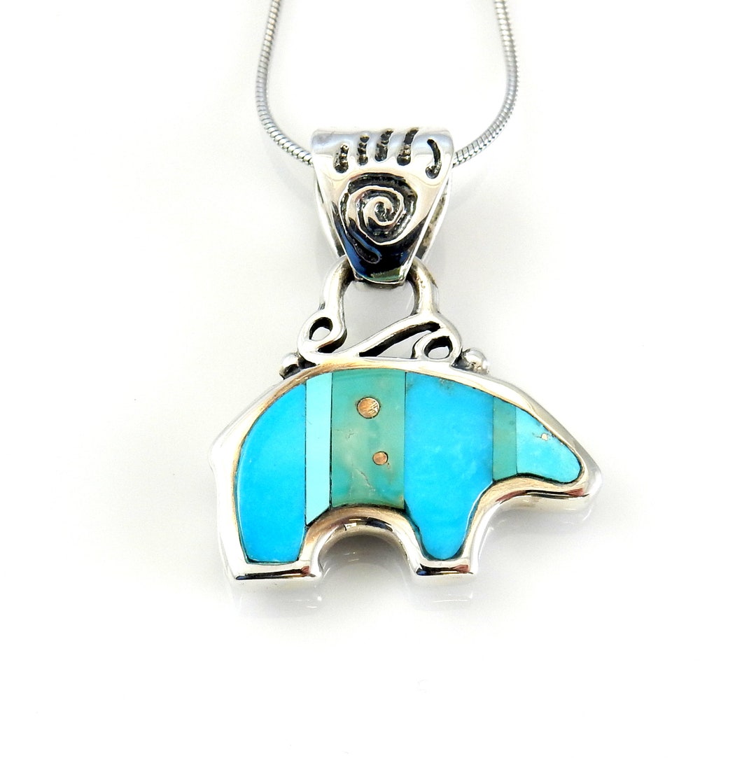 Inlay Bear Pendant by Steve Francisco