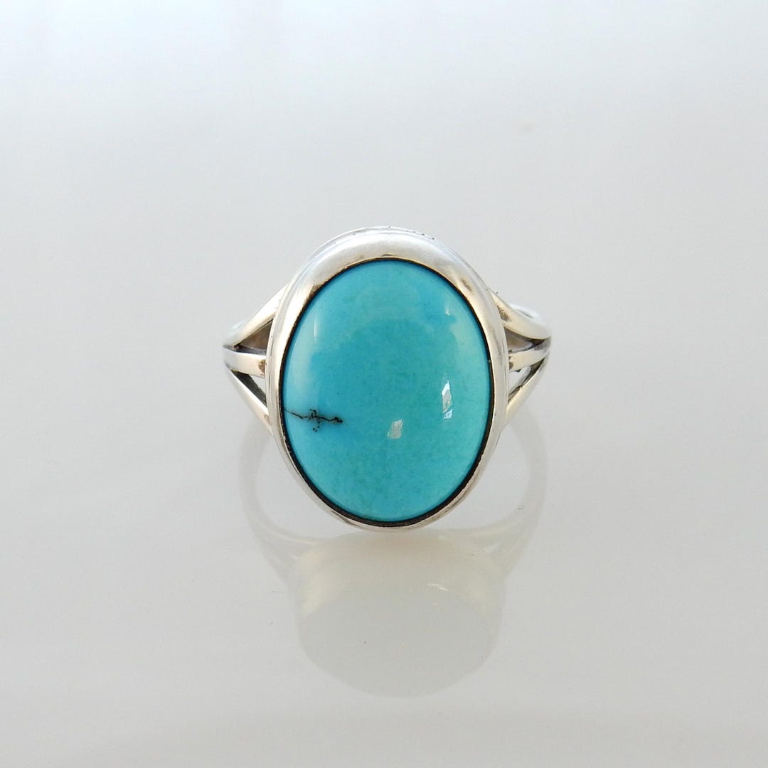 Handmade Sterling Silver Sleeping Beauty Turquoise Ring Unique Silver ...