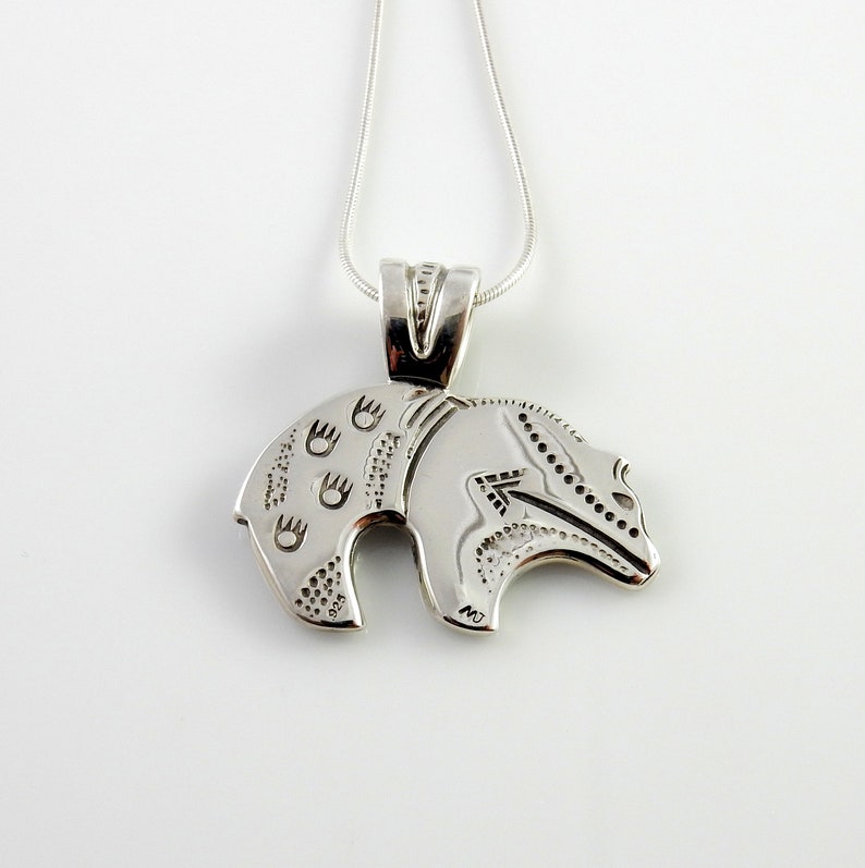 Sterling Silver Multi Stone Inlay Bear Pendant, Zuni Face Bear Pendant ...