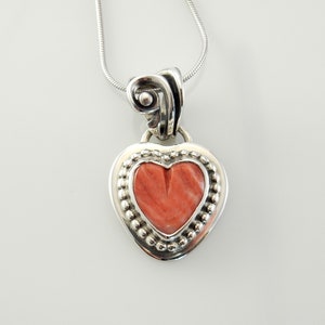 Sterling Silver Spiny Oyster Handmade Heart Pendant Beautiful silver spiny oyster drop pendant spiny oyster southwestern Heart pendant