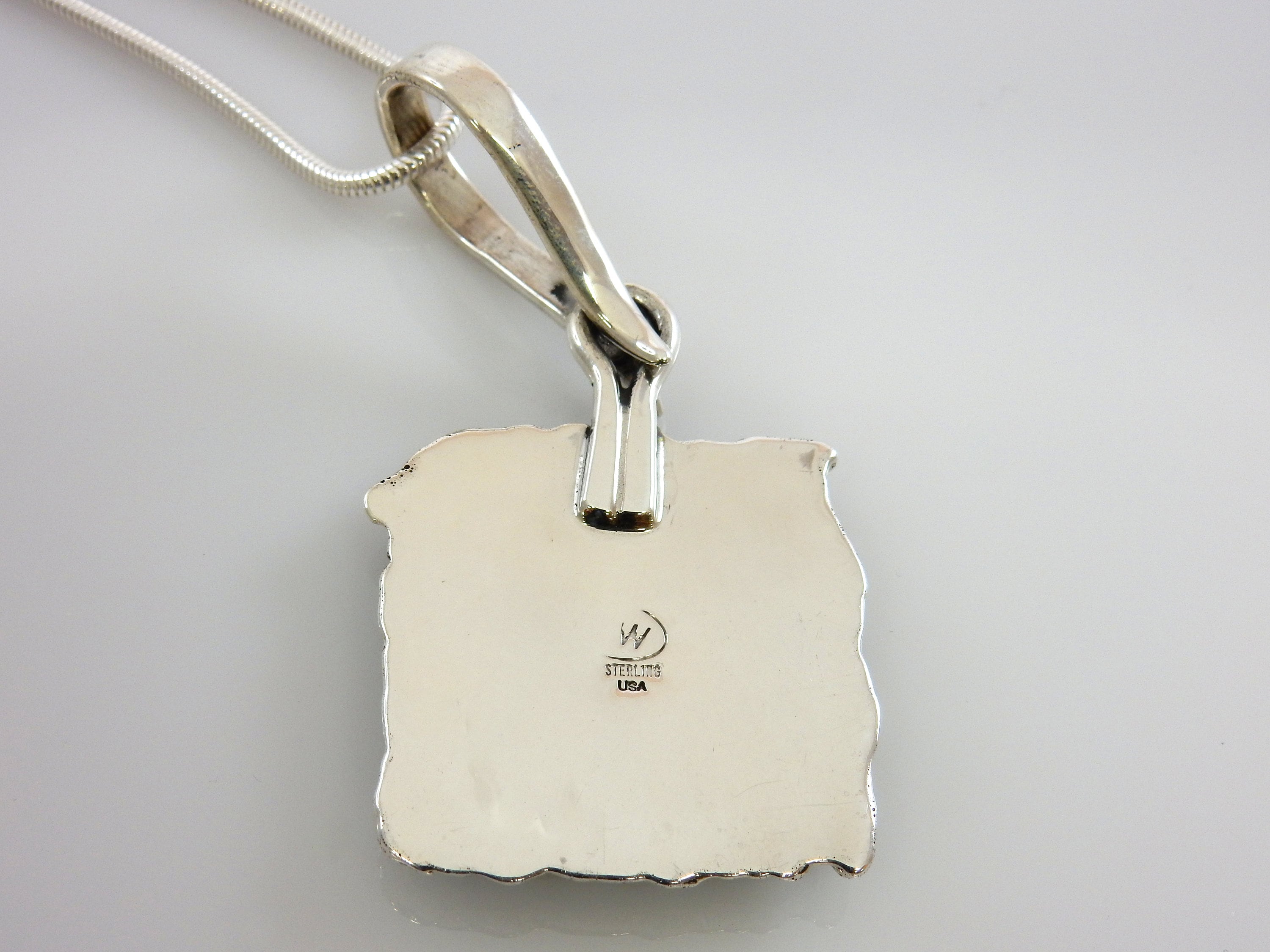 シルバーターコイズペンダント、ハンドメイド、スターリングシルバーの