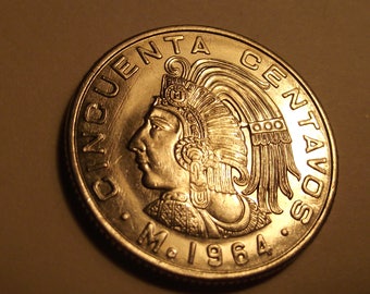 1964 Mexico 50 Centavos; Brilliant Uncirculated Proof