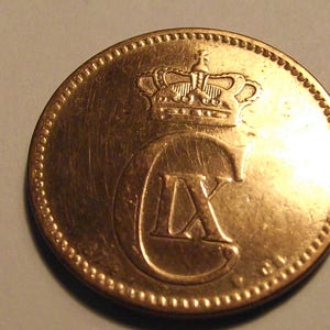 1874 Denmark 5 Ore #4119 (cleaned)