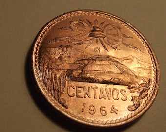 1964 Mexico 20 Centavos; Brilliant Uncirculated Proof