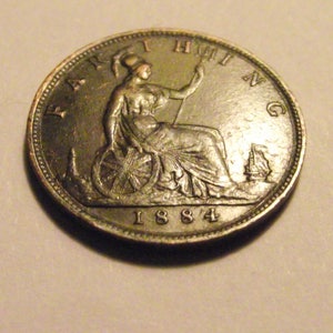 1884 Gran Bretagna Farthing #4118