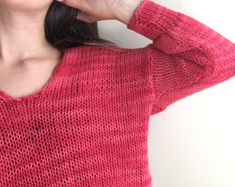 The Weekend Sweater - PDF Knitting Pattern - Oversized Cardigan - Easy Knit Sweater - Knitting Pattern PDF