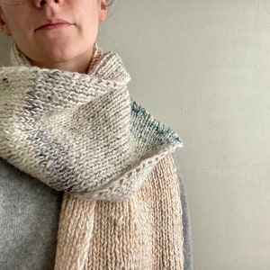 THE EXTRA SCARF - knitting pattern pdf - diy rib knit scarf - chunky stashbuster scarf - beginner knitting pattern