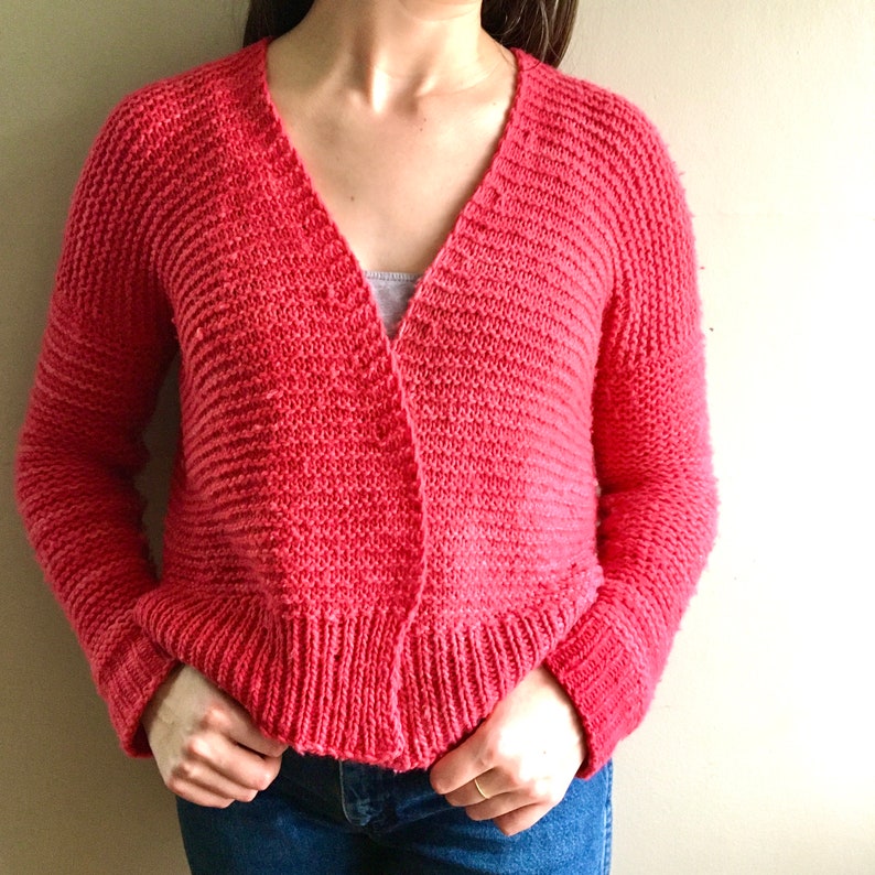 The Pink Sweater Knitting Pattern PDF Oversized Cardigan Knitting Pattern Easy Beginner Knit Sweater Knit Pattern PDF image 8