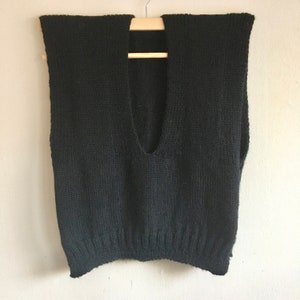 The Vest Sweater Knitting Pattern PDF V Neck, Crop Sweatervest Simple Knit Vest Pattern image 5