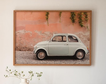 Rome Car Fine Art Print: Vintage Fiat 500 Photography, Italy Wall Art