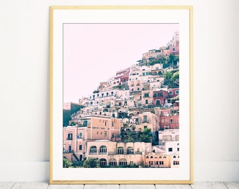 Positano, Amalfi Coast, Positano Print, Positano Photo, Italy Home Decor, Italy Print, Pink Print, Positano Home Decor, Amalfi Coast Print