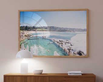 Large Print of Bronte Beach Rock Pool Sydney Australia, The best wall art of Bronte Beach Sydney, Coastal Photo of Bronte Beach Ocean Pool