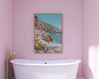 La Scogliera Beach Resort in Positano Amalfi Coast, La Scogliera Wall Art, Positano Beach Club Photography Print fo your home, Italy Print