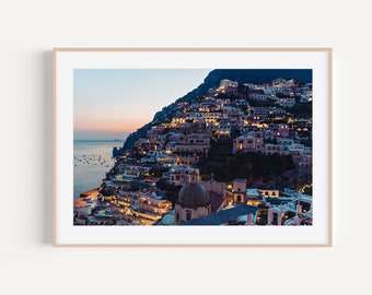 Sunset from Francos bar in Positano, Italy Photography, Wall Art Coastal, Positano, Italy Wall Art, Italy Poster, Positano Sunset Print