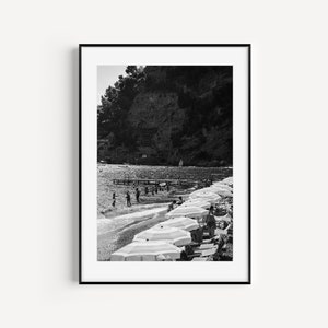 Positano Print, Positano Wall Art, Black and White, Photography Print, Positano Beach Print, Italy Print, Amalfi Coast Print, Fornillo Beach