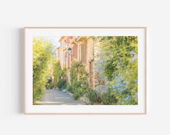 Provence Photography Print, Blooming Floral Street in Sun-Kissed France, Romantic and Enchanting Wall Art for Whimsical Provence Decor