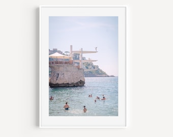 Photography Print, Nice France, Le Plongeoir Restaurant, French Riveira Photograph, Nice Print, Nice Photography, Coastal Beach Print