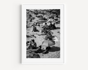 Black and White Photography Print, Black and White Antibes Beach Print, French Riviera Classic Beach Print, France Wall Art Print, Wall Art