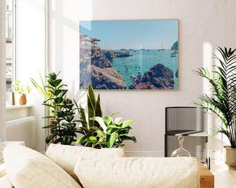 Marina Piccola Capri-tryck, fotografi från Amalfikusten, italiensk väggkonst