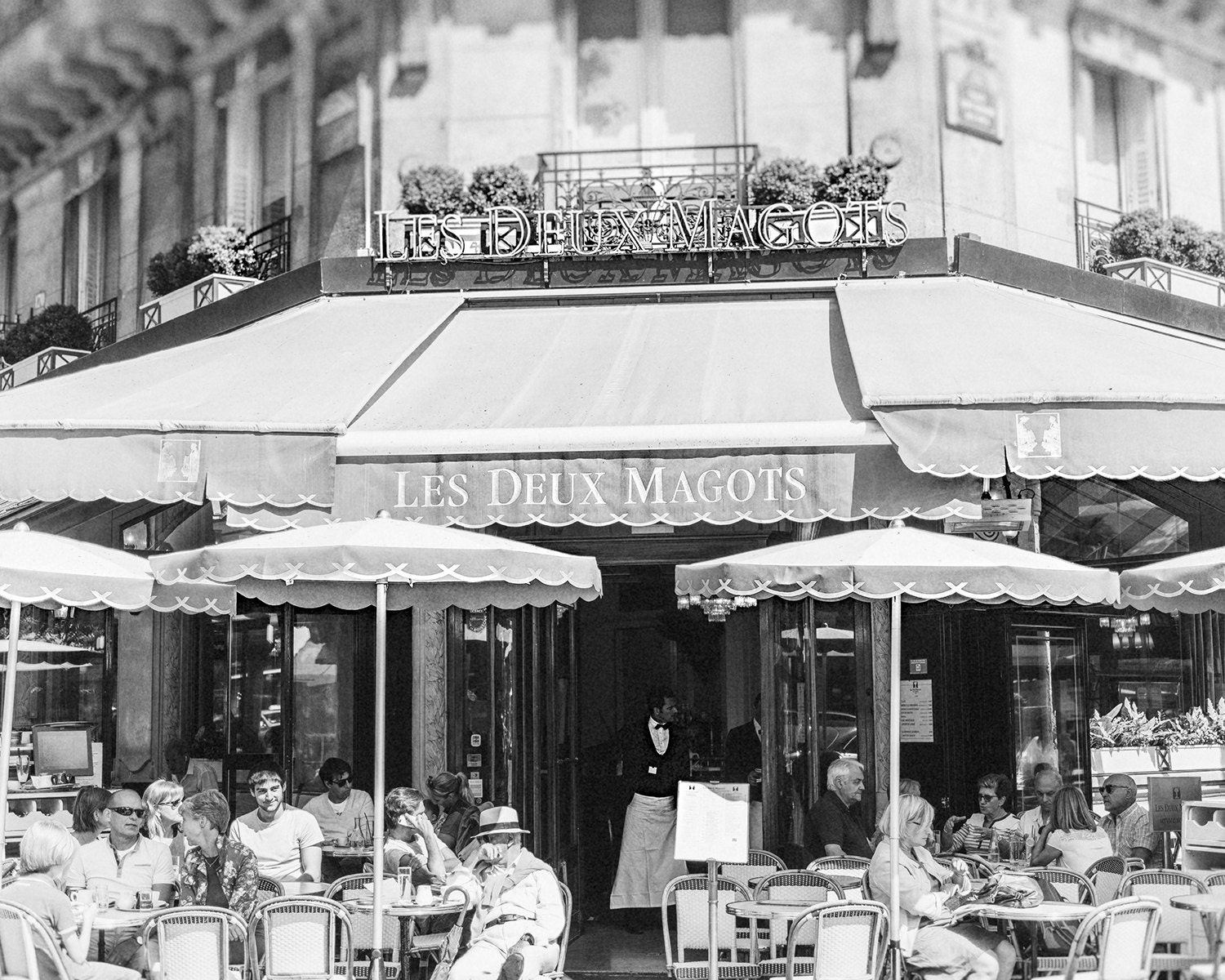 Paris Cafe Art Print Black and White Cafe Print Cafe Etsy