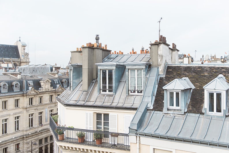 Paris Photograph, Wall Decor, Large Wall Print, Neutral Wall Decor, Paris, Paris Landscape, Paris Print, Paris Poster, Paris Roofs, Paris image 3