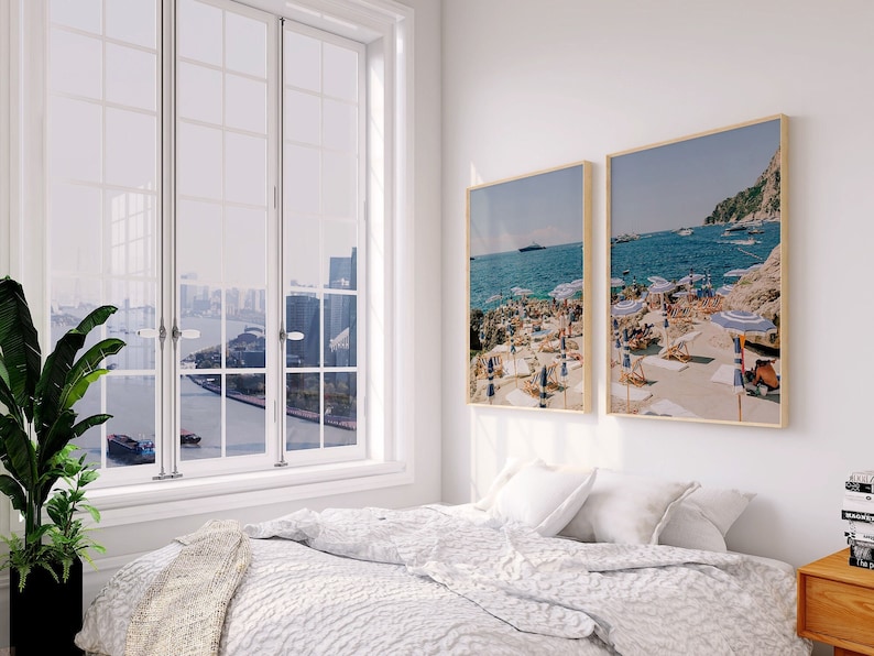 Living Room Wall Art, Capri Wall Art Diptych Photographic Prints, Set of 2 Capri Prints, Bedroom Beach Wall Decor, La Fontelina Beach Club image 5