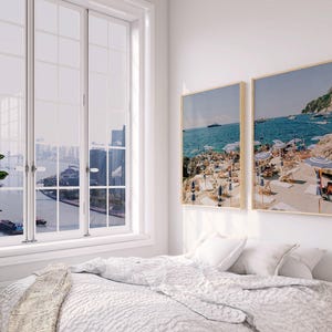 Large Mediterranean Capri Prints: Beach Club Wall Art (Set of Two)