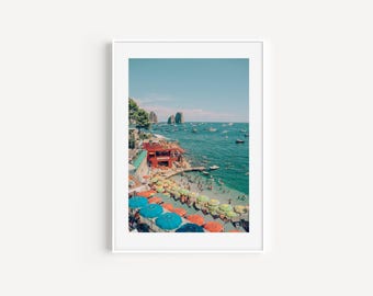 Capri Beach Fine Art Photography Print: Bagni International, Amalfi Coast Wall Art