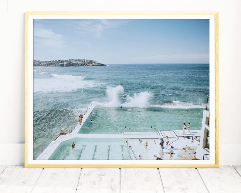 Bondi Beach, Aerial Beach Print, Extra Large Wall Art, Beach Poster, Bedroom Wall Art, Office Artwork, Sydney, Australia, Beach Photography image 3