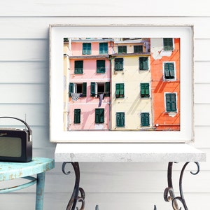 Cinque Terre, Riomaggiore, Cinque Terre Print, Cinque Terre Photograph, Italy Photo, Italy Print, Pastel Print, Door Print, Colored Houses image 3