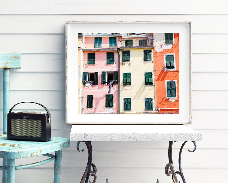 Cinque Terre, Riomaggiore, Cinque Terre Print, Cinque Terre Photograph, Italy Photo, Italy Print, Pastel Print, Door Print, Colored Houses image 3