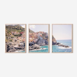 Set of 3 physical prints of Cinque Terre in Italy, 3 unframed prints, Triptych, Print Series, Italy Print Series, Cinque Terre Photograph
