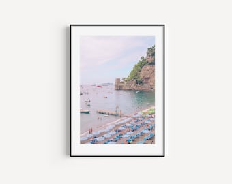 Positano Beach Photography Print, Amalfi Coast Wall Art
