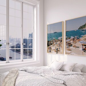 Large Mediterranean Capri Prints: Beach Club Wall Art (Set of Two)