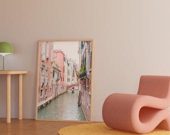 Venice Canal Fine Art Print: Pastel Gondola Photograph, Italy Wall Art