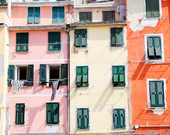 Cinque Terre, Riomaggiore, Cinque Terre Print, Cinque Terre Photograph, Italy Photo, Italy Print, Pastel Print, Door Print, Colored Houses