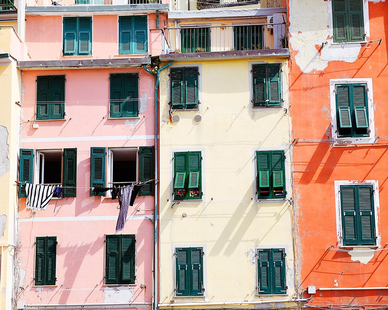 Cinque Terre, Riomaggiore, Cinque Terre Print, Cinque Terre Photograph, Italy Photo, Italy Print, Pastel Print, Door Print, Colored Houses image 1