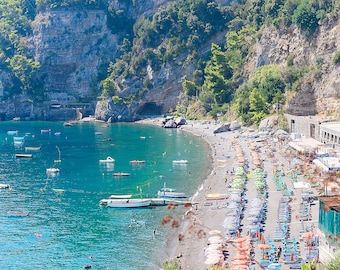 Beach Print, Aerial Beach Photography, Positano, Wall Art Coastal, Amalfi Coast, Italy Wall Art, Office Decor, Dorm Room, Extra Large Wall