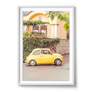 Italy Photography, Positano, Fiat Print, Yellow Fiat, Amalfi Coast, Italy Wall Art, Italy Poster, Car Poster, Wall Art Print, Home Decor image 5