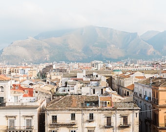 Sicily Print, Sicily Photograph, Aerial Sicily Print, Palermo Italy Print, Fine Art Photography, Large Wall Decor, Wedding Gift, Palermo Art