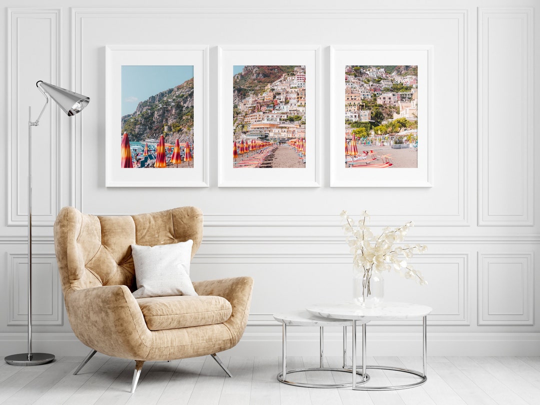 Positano Triptych Print Series Amalfi Coast Positano - Etsy