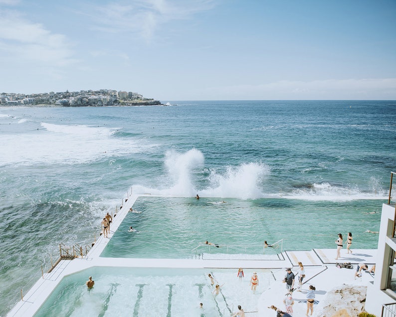 Bondi Beach, Aerial Beach Print, Extra Large Wall Art, Beach Poster, Bedroom Wall Art, Office Artwork, Sydney, Australia, Beach Photography image 1