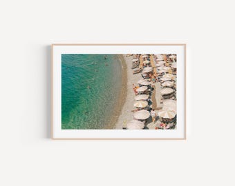 Nice Beach Aerial Fine Art Print: Mediterranean Sea, France Summer Photography