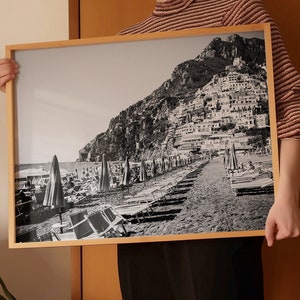 Black and White Positano Print, Amalfi Coast Print, Positano Print, Positano Photograph, Vintage, Amalfi, Italy Home Decor, Italy Print