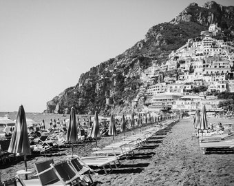 Black and White Positano Print, Amalfi Coast Print, Positano Print, Positano Photograph, Vintage, Amalfi, Italy Home Decor, Italy Print