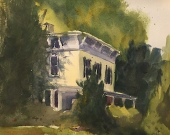 Original Watercolor Painting, Watercolor Landscape Painting
