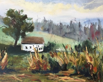 Original Landscape Painting, Large Landscape Painting, Mixed Media Landscape Painting