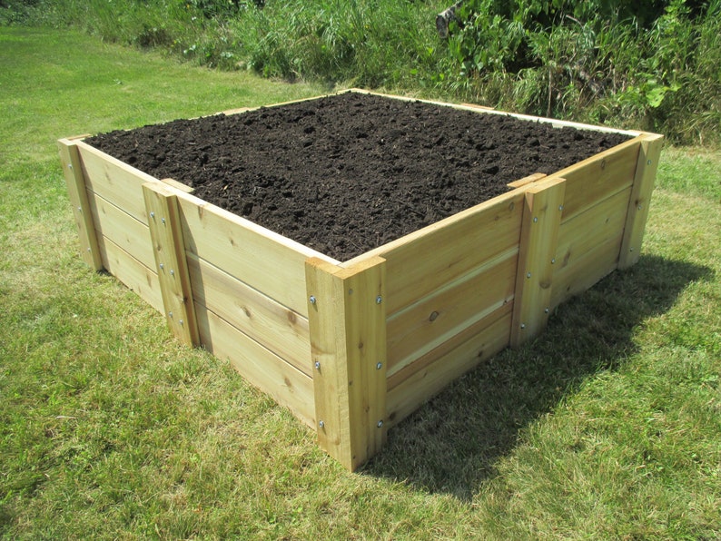 Deep Root Cedar Raised Garden Bed 4' X 4' X Etsy